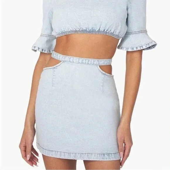 WeWoreWhat cutout denim skirt - Picture 1 of 14